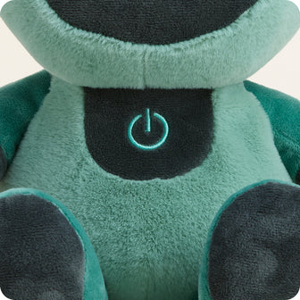 Green Robot Warmies Plush Closeup Down