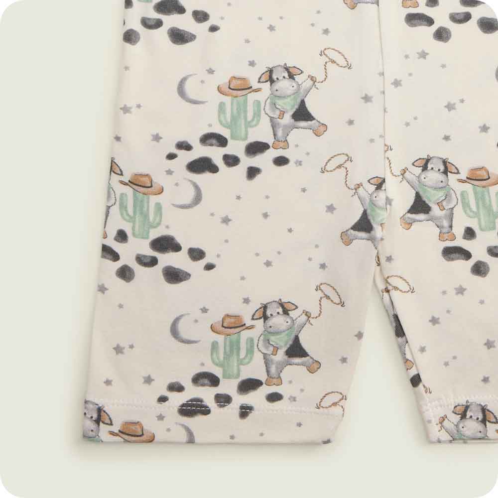 warmies Black and White Cow Shorts Pajamas