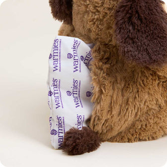 microwavable brown dog pet toy warmies heating pack