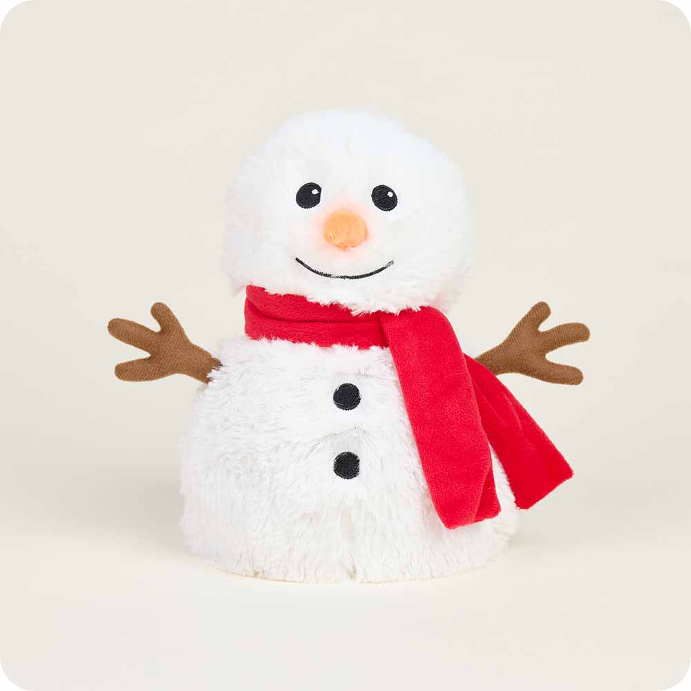 Microwavable Red Scarf Snowman Stuffed Animal Warmies