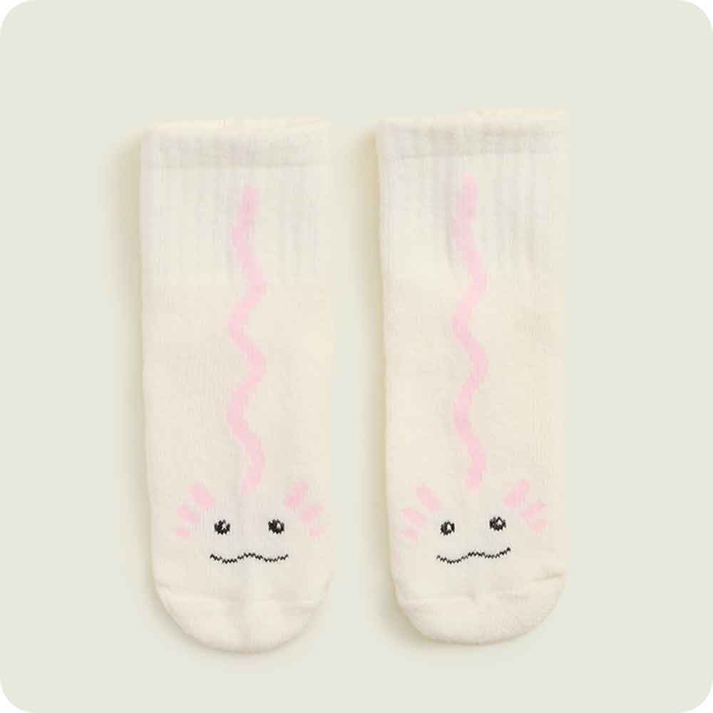 warmies pink axolotl knit baby socks