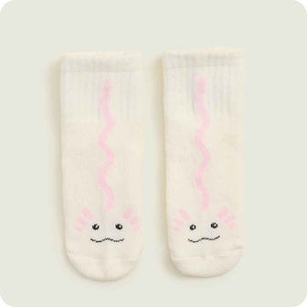 warmies pink axolotl knit baby socks