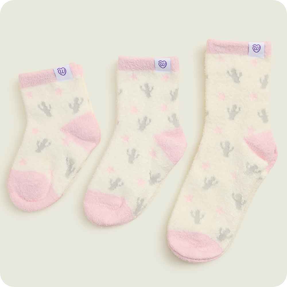 Warmies Strawberry Cow Crew Sock Set cactus pattern