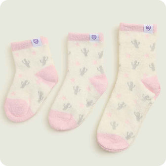 Warmies Strawberry Cow Crew Sock Set cactus pattern