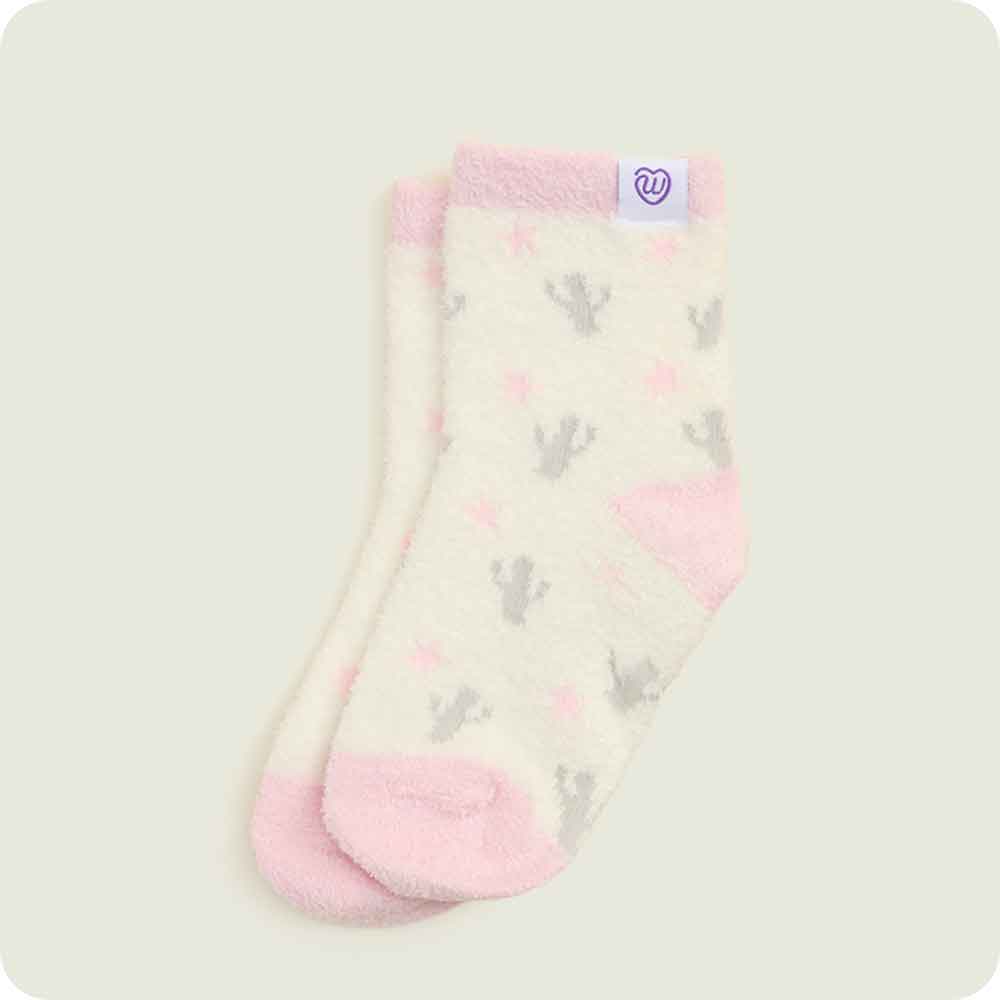 Warmies Strawberry Cow plush Crew Sock Set cactus pattern