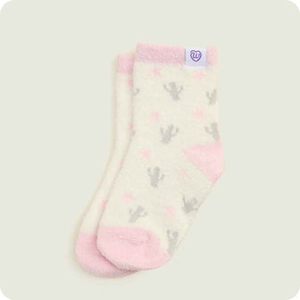 Warmies Strawberry Cow plush Crew Sock Set cactus pattern
