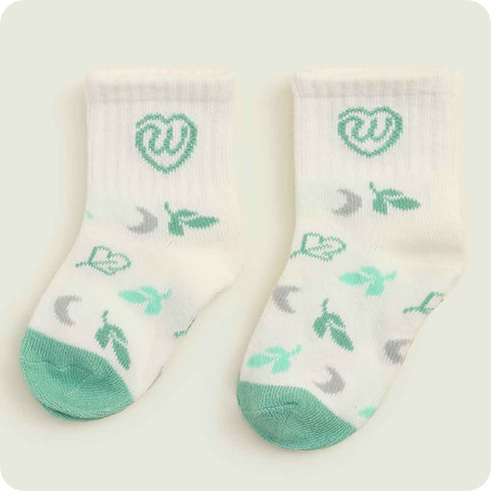 baby socks forest print
