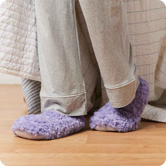 Microwavable Curly Purple Warmies Slippers - Warmies USA