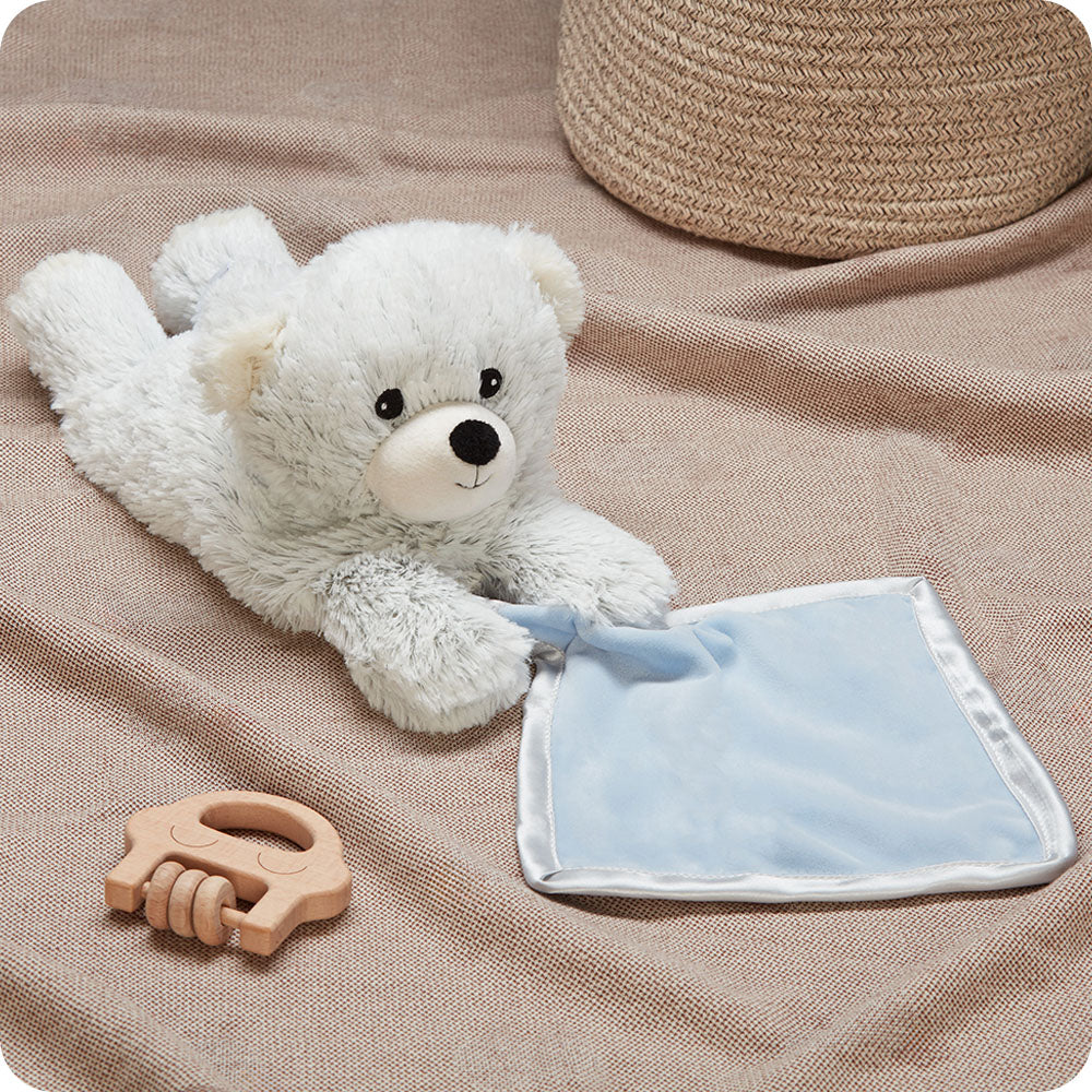 marshmallow bear blankie on baby blanket