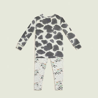Black & White Cow Warmies Pajama Set