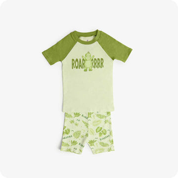 Dinosaur Kids Pajamas Green Cute PJs - Warmies 