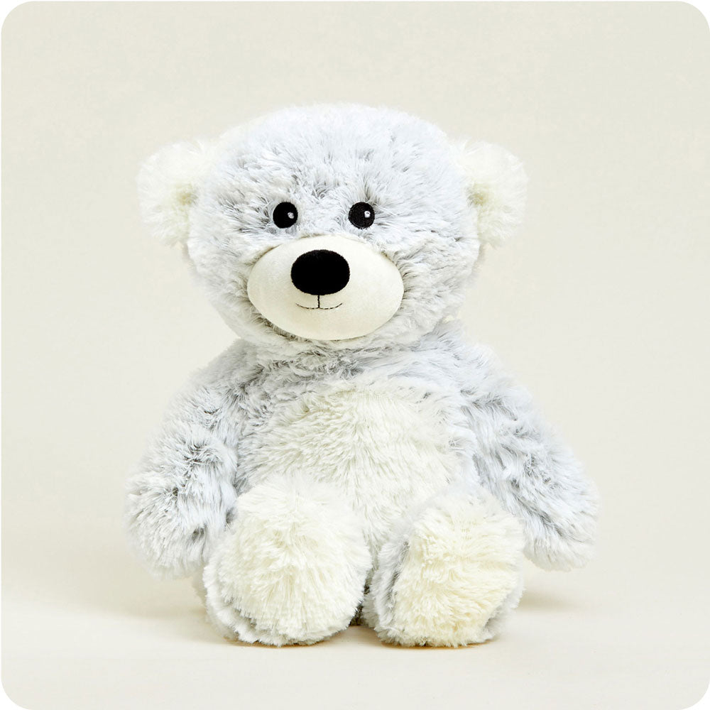 Microwavable Gray Marshmallow Bear Stuffed Animal Warmies