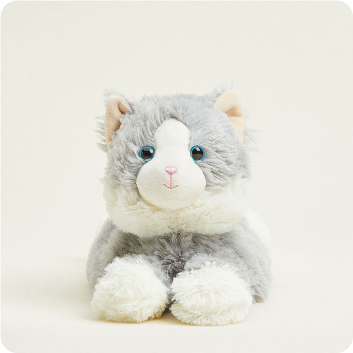 Microwavable Laying Down Gray Cat Stuffed Animal Warmies