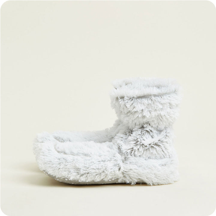 Gray Warmies Boots: Microwavable coziness for ultimate relaxation.