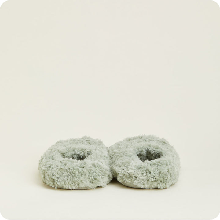 Curl up in Style: Sage Green Warmies Slippers