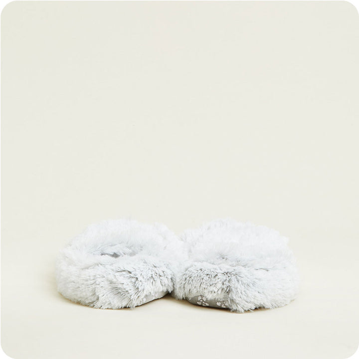 Curl up in Style: Gray Marshmallow Warmies Slippers