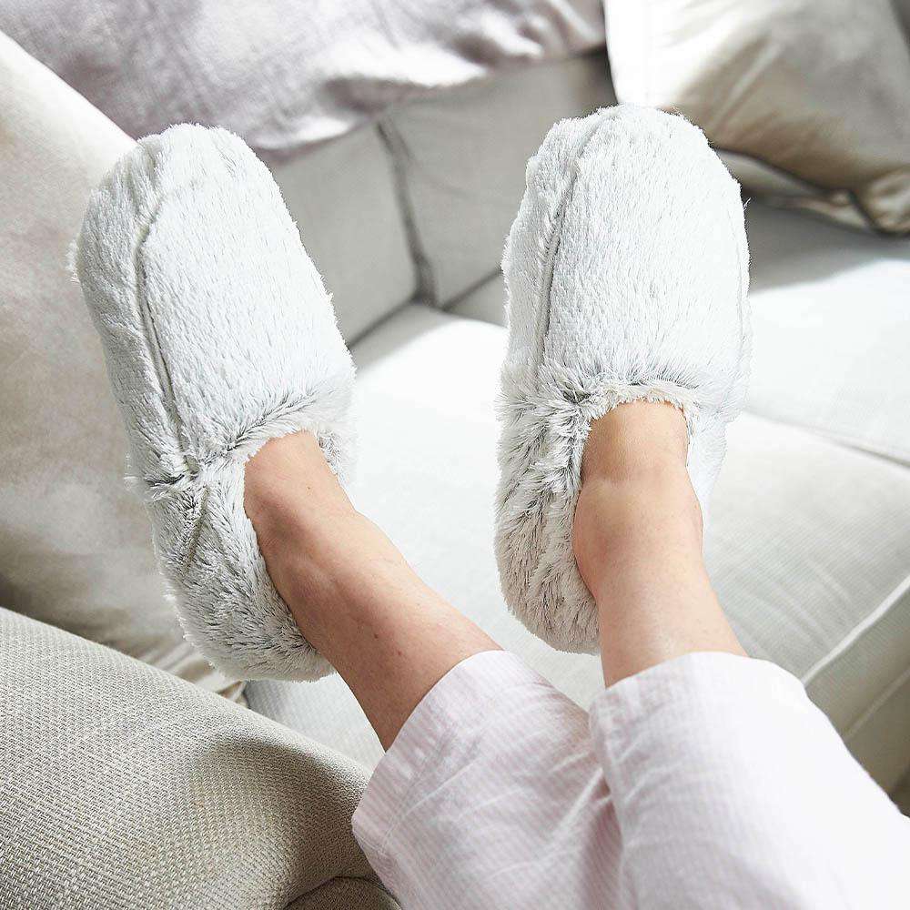 Gray Marshmallow Warmies Slippers for Comfort
