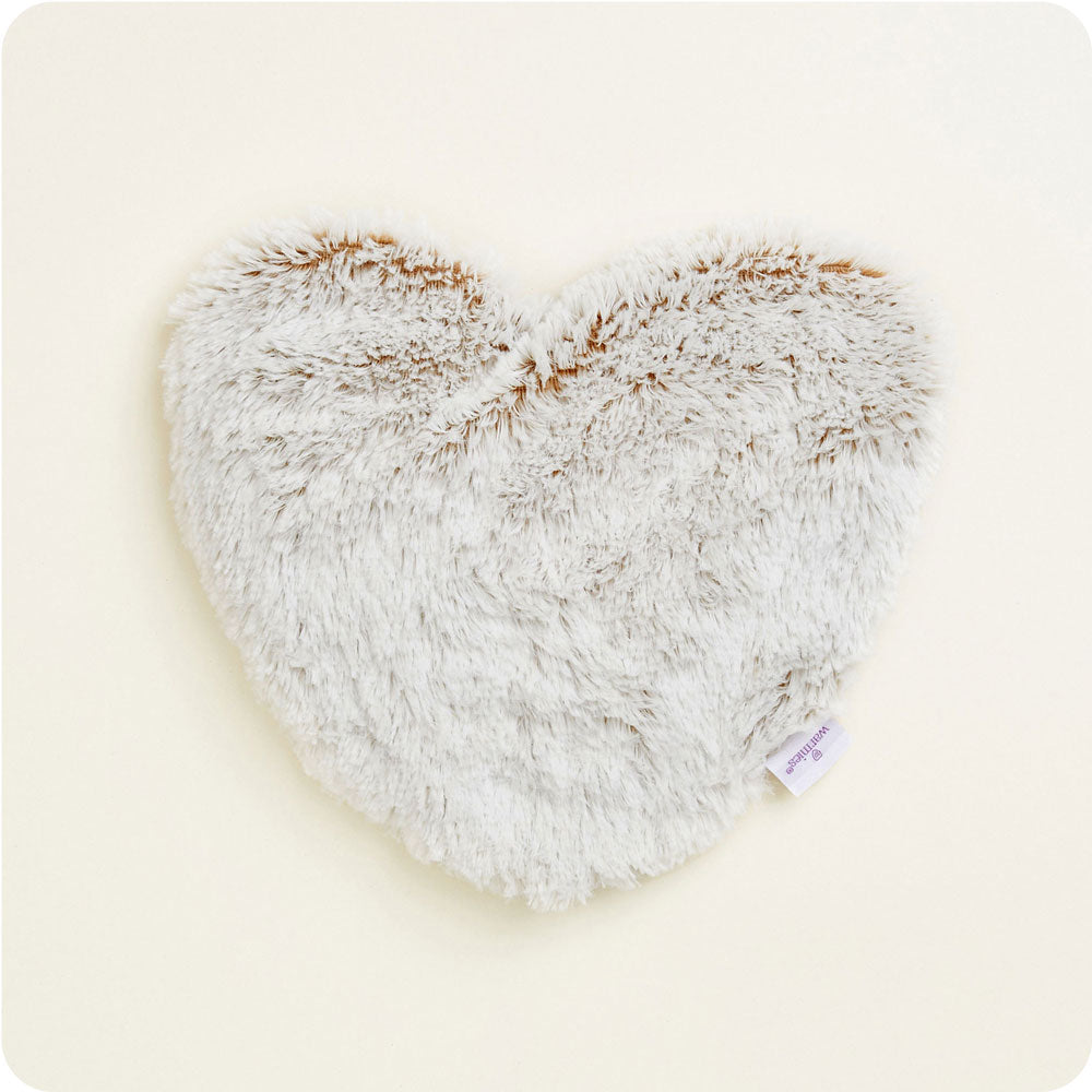 Microwavable Marshmallow Brown Warmies Heart Heat Pad - Warmies USA