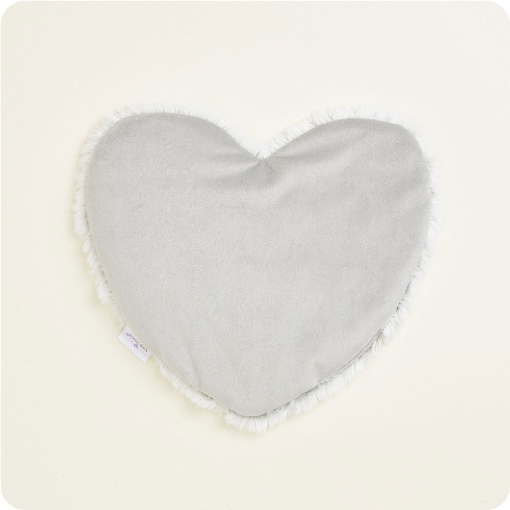 Microwavable Marshmallow Gray Warmies Heart Heat Pad - Warmies USA