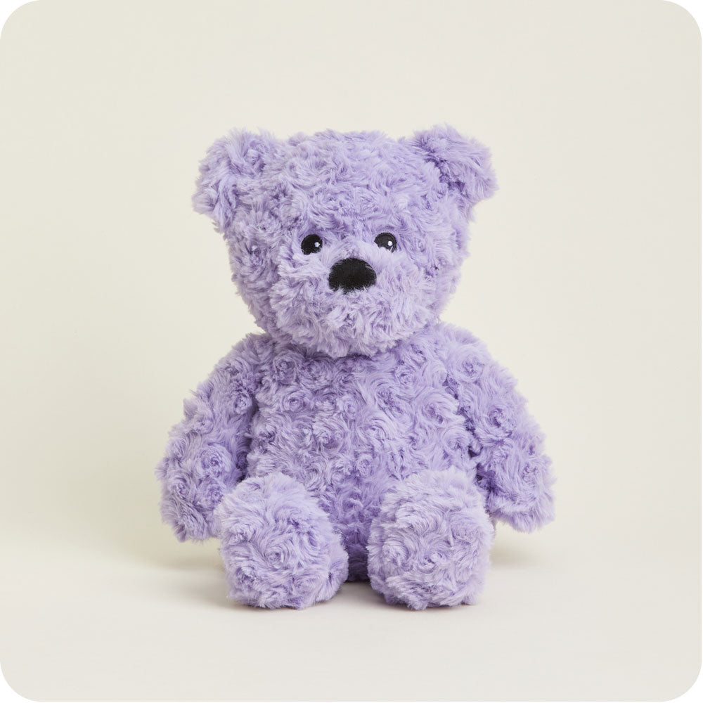 Microwavable Purple Curly Bear Stuffed Animal Warmies